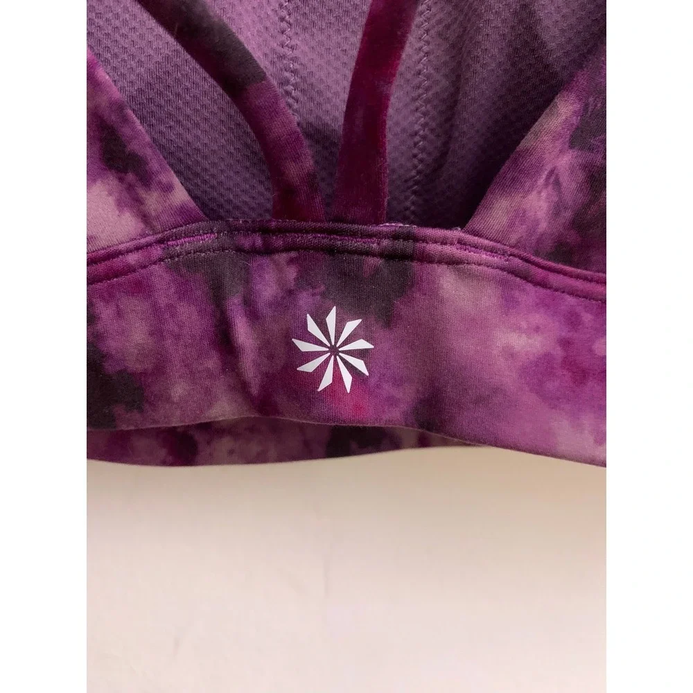 Athleta Exhale Printed Purple‎ Tie Dye Bra